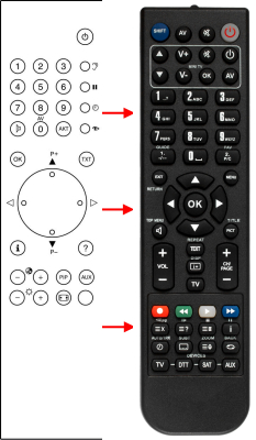 Replacement remote control for Grundig 20V1TIRVNA COSMOS SCHWARTZ