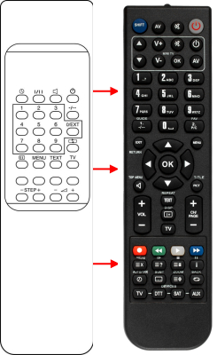 Replacement remote control for Zem ZM5034