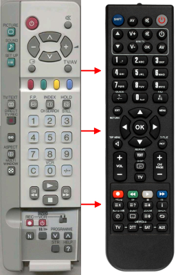 Replacement remote control for Panasonic TX26LD60