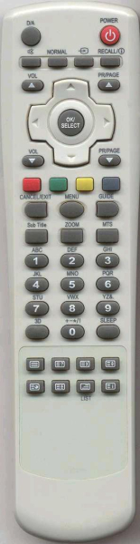Replacement remote control for Daewoo DLT22W2T