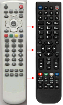 Replacement remote control for Huayu RM-827DC