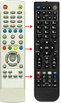 Replacement remote control for Airis MW148
