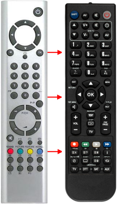 Replacement remote control for Toshiba CT-861