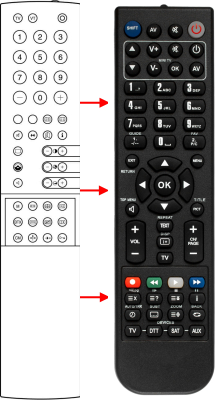 Replacement remote control for Akira CT2996PX