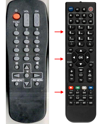 Replacement remote for Panasonic TC22LT1, N2QAFC000006, TC15LT1