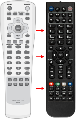 Replacement remote control for Daewoo R-54D06