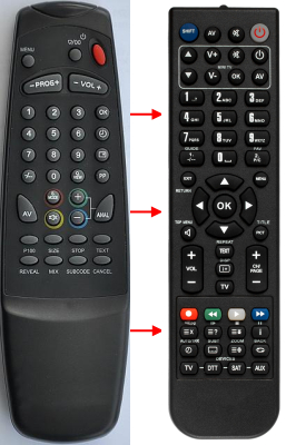 Replacement remote control for Erisson TV2010