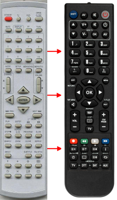 Replacement remote control for Audiosonic CTDVD2(TV+DVD)