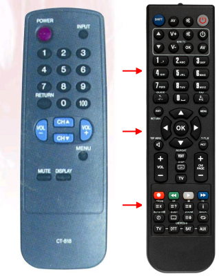 Replacement remote control for Sharp 20RV629