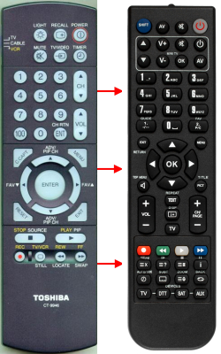 Replacement remote control for Toshiba CT-946