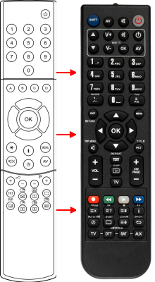 Replacement remote control for Erisson 15LS01