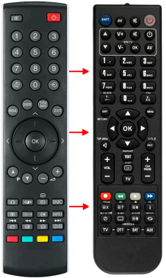 Replacement remote control for Toshiba 14VL43