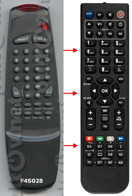Replacement remote control for Erisson F4S028