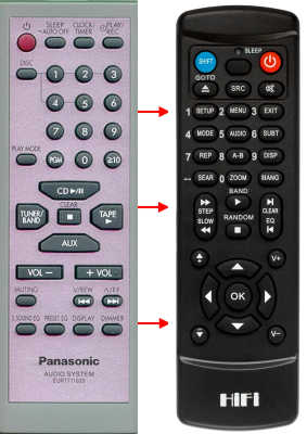 Télécommande de remplacement pour Panasonic SC-PM18 SC-PM16 SA-PM18 SA-PM16