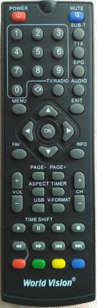Replacement remote control for World Vision T36