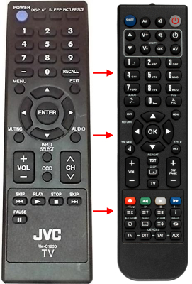 Replacement remote control for JVC 22EM21