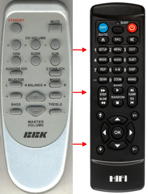 Replacement remote control for Bbk FSA1806