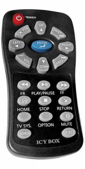 Replacement remote control for Raidsonic ICY BOX IB-MP305A-B