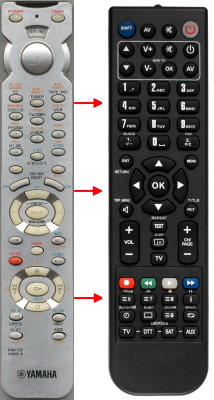 Replacement remote control for Yamaha RAV172