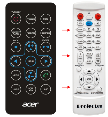 Replacement remote control for Acer VZ.JCN00.001