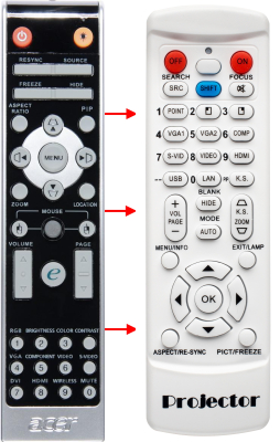 Replacement remote control for Acer VZ.J6400.001