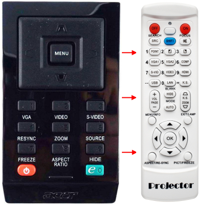 Replacement remote control for Acer H110P