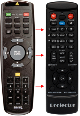 Replacement remote control for BenQ MX761