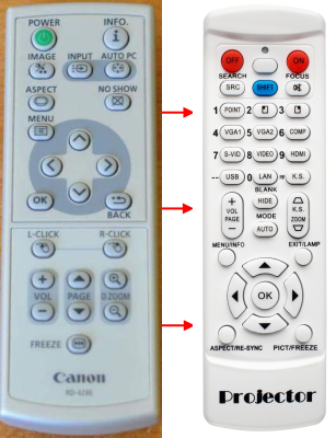 Replacement remote control for Canon LV-7250