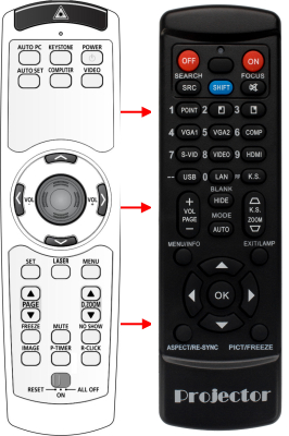 Replacement remote control for Canon LV-5210