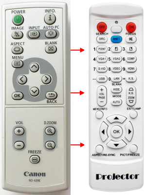 Replacement remote control for Canon LV-7275