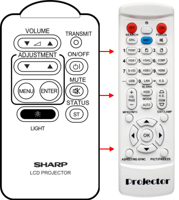 Replacement remote control for Sharp PG-C20X