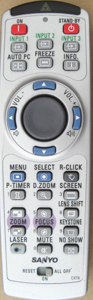 Replacement remote control for Sanyo PLC-XT25