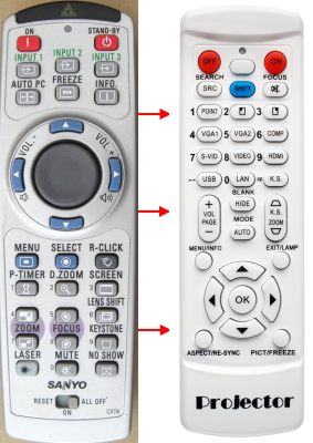 Replacement remote control for Eiki LC-SXG400