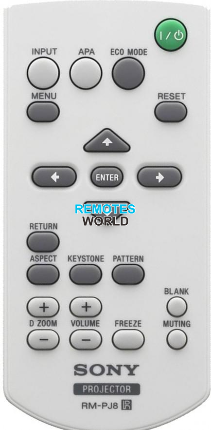 Replacement remote control for Sony VPL-DX122
