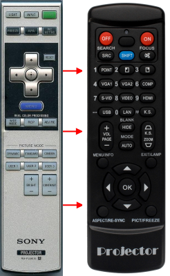 Replacement remote for Sony VPL-FE40 VPL-PX41 VPL-VW665ES