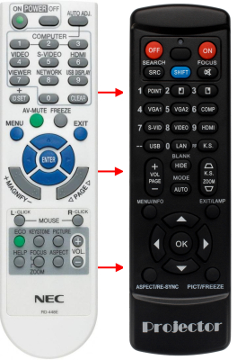 Télécommande de remplacement pour Nec 7N900881