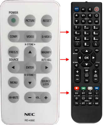 Télécommande de remplacement pour Nec NP100G, NP200G, NP200, 79TC1021, RD436E