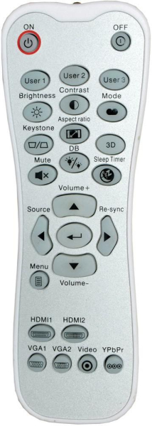 Replacement remote control for Optoma GT1080