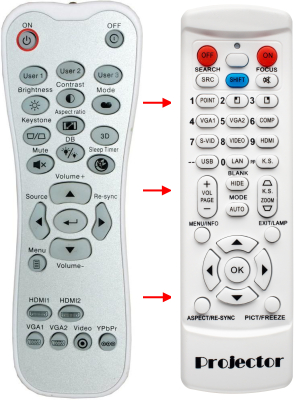 Replacement remote control for Optoma EH200ST