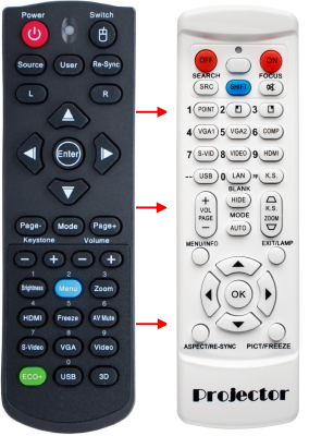 Replacement remote control for Optoma EH501