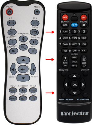 Replacement remote control for Optoma HD700X