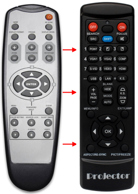Replacement remote control for Optoma DAEPTZL