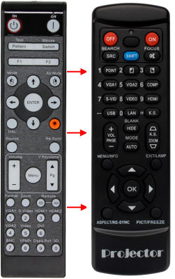 Replacement remote control for Optoma EH415
