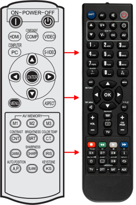 Replacement remote for Mitsubishi HC1500, HD1000U, 290P133030