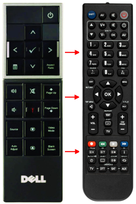 Replacement remote for Dell 2400MP, TSFMIR01, 1800MP, 3107581