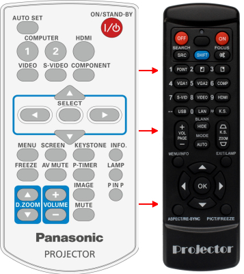 Replacement remote for Panasonic PT-VW350 PT-TW250 PT-TX400