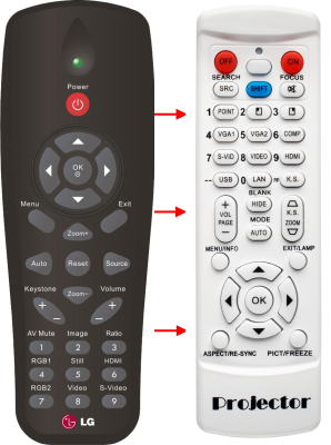 Replacement remote control for LG BX286-SD