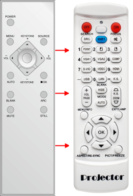 Replacement remote control for LG BX220