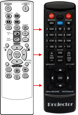 Replacement remote for Sharp XR-32X XR-32X-L PG-D4010X