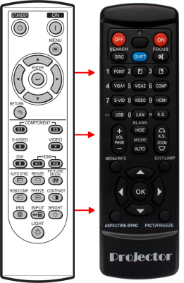 Replacement remote for Sharp D4010X RRMCGA500WJSA PG-C20XU XG-NV7XU XG-P10XU